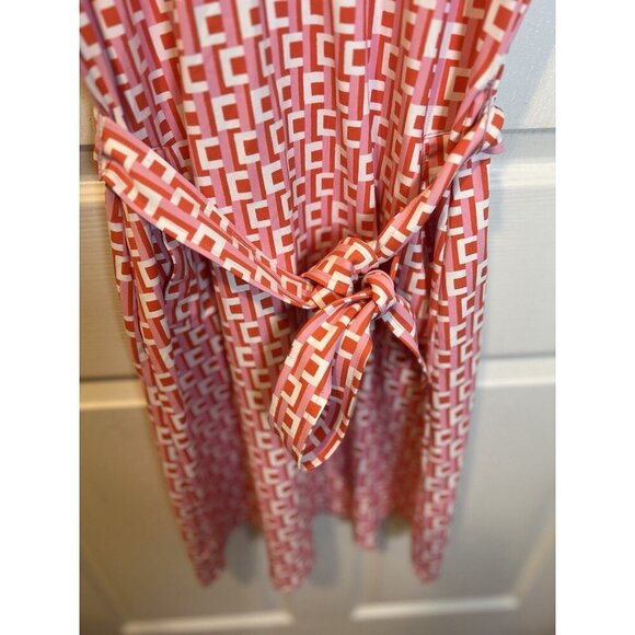 J. McLaughlin Dolly Catalina Cloth Dress Large Pink Salmon Sleeveless Coastal - Picture 5 of 8